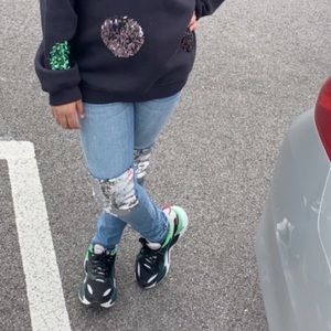 These Flip Sequin Skinny Jeans